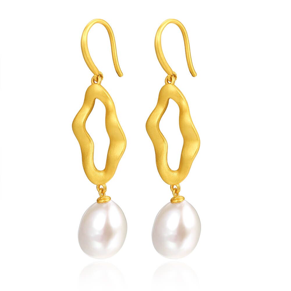 Pearl Sandblasted Earrings 1