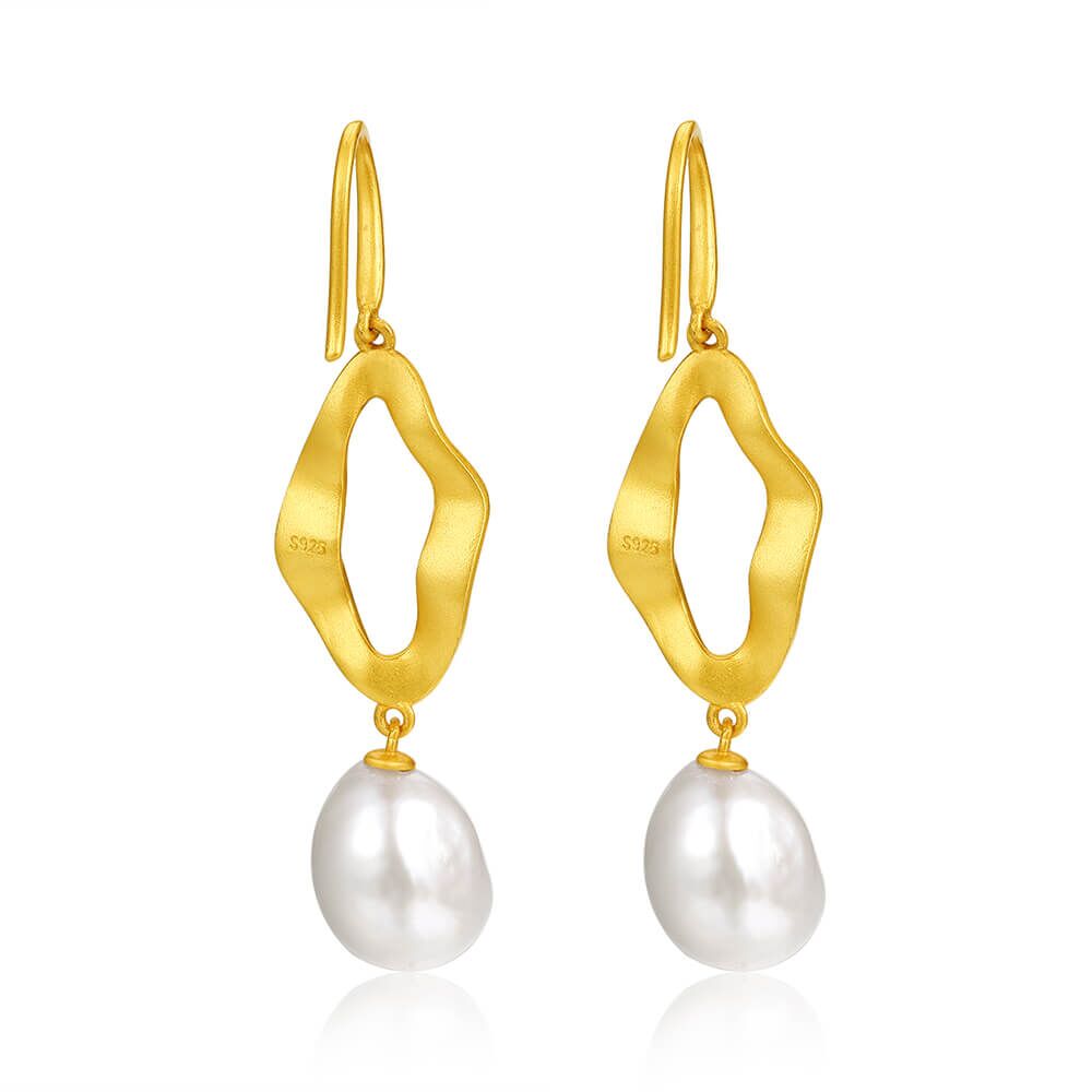 Pearl Sandblasted Earrings 3